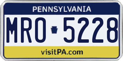 PA license plate MRO5228