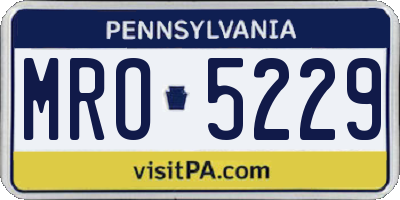 PA license plate MRO5229