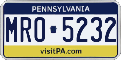 PA license plate MRO5232