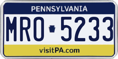 PA license plate MRO5233