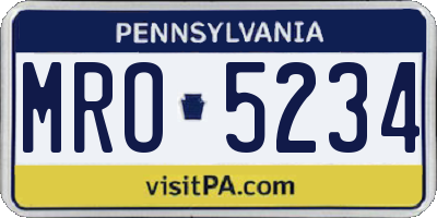 PA license plate MRO5234