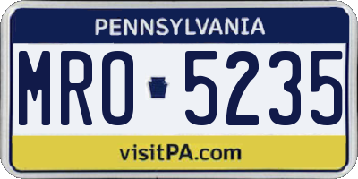 PA license plate MRO5235