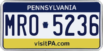 PA license plate MRO5236