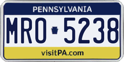 PA license plate MRO5238