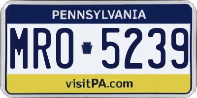 PA license plate MRO5239