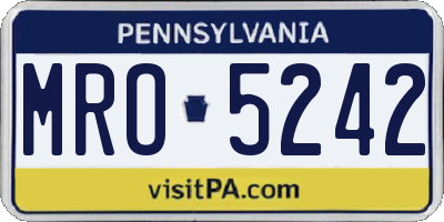 PA license plate MRO5242