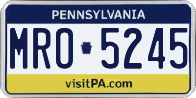 PA license plate MRO5245