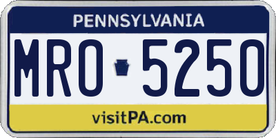 PA license plate MRO5250