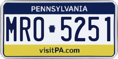 PA license plate MRO5251