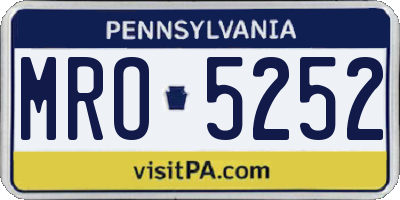 PA license plate MRO5252
