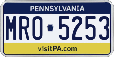 PA license plate MRO5253