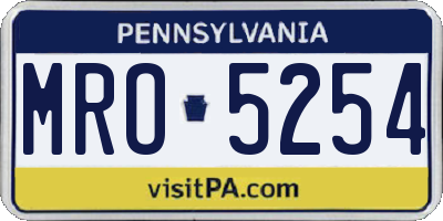 PA license plate MRO5254