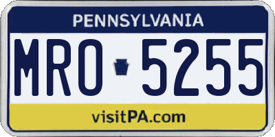 PA license plate MRO5255