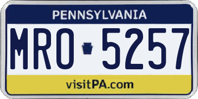 PA license plate MRO5257