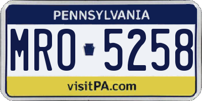 PA license plate MRO5258