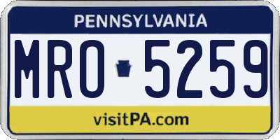 PA license plate MRO5259