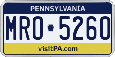 PA license plate MRO5260