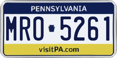 PA license plate MRO5261