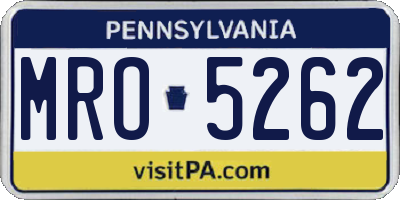 PA license plate MRO5262