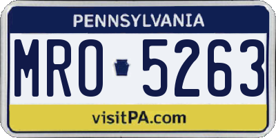 PA license plate MRO5263