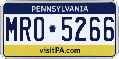 PA license plate MRO5266