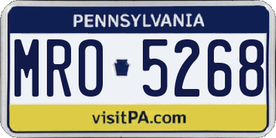 PA license plate MRO5268