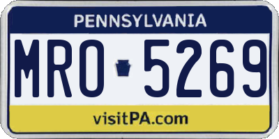 PA license plate MRO5269