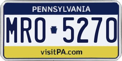 PA license plate MRO5270