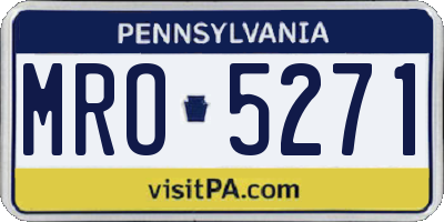 PA license plate MRO5271