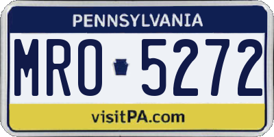 PA license plate MRO5272