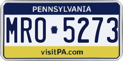 PA license plate MRO5273