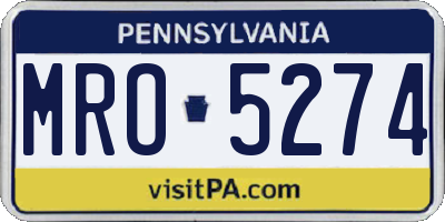 PA license plate MRO5274