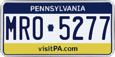 PA license plate MRO5277