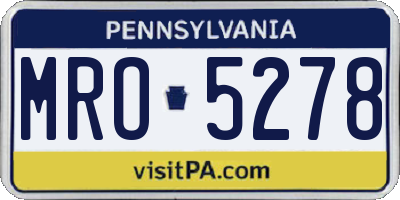 PA license plate MRO5278