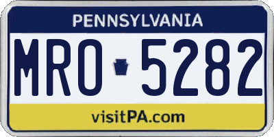 PA license plate MRO5282