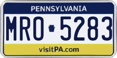 PA license plate MRO5283