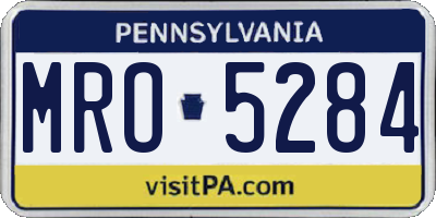 PA license plate MRO5284