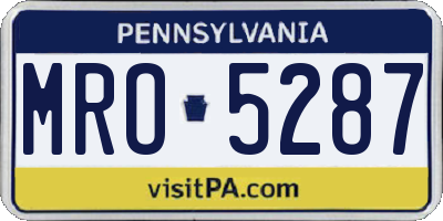 PA license plate MRO5287