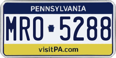 PA license plate MRO5288