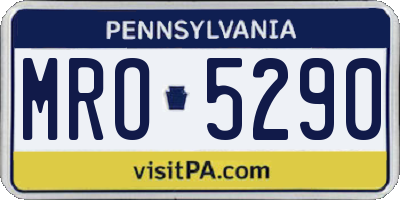 PA license plate MRO5290