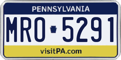 PA license plate MRO5291