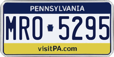 PA license plate MRO5295