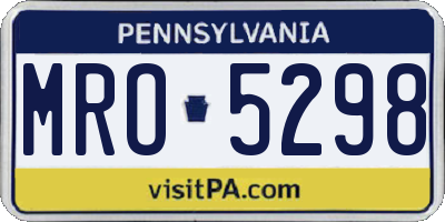 PA license plate MRO5298