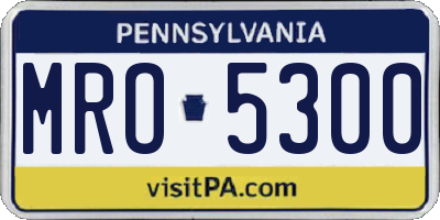 PA license plate MRO5300