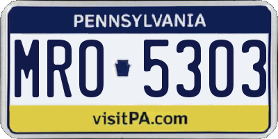 PA license plate MRO5303