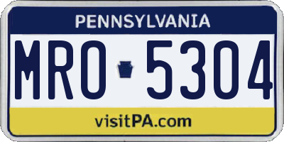 PA license plate MRO5304