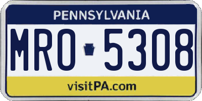 PA license plate MRO5308