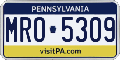 PA license plate MRO5309