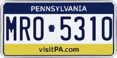 PA license plate MRO5310