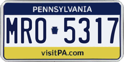 PA license plate MRO5317
